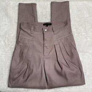 Y2K Vintage Marc Jacobs Women's Brown Skinny High-Rise Pleated Jeans Size 8